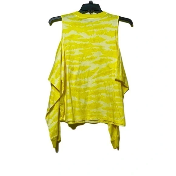 I.N.C. Earth Cotton Yellow Tie-Dye Cold-Shoulder T-Shirt Size XL - Picture 4 of 4